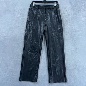 Express Faux Leather Pants 6 Straight Super High Rise Grunge Goth Witchy Y2K